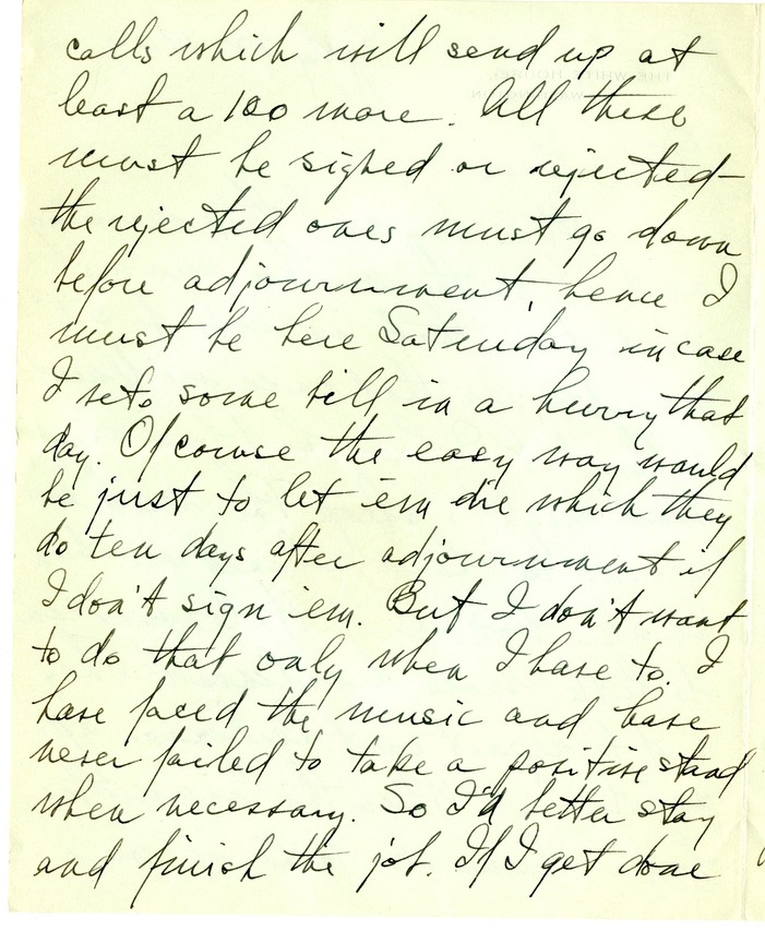 Letter from Harry S. Truman to Bess W. Truman