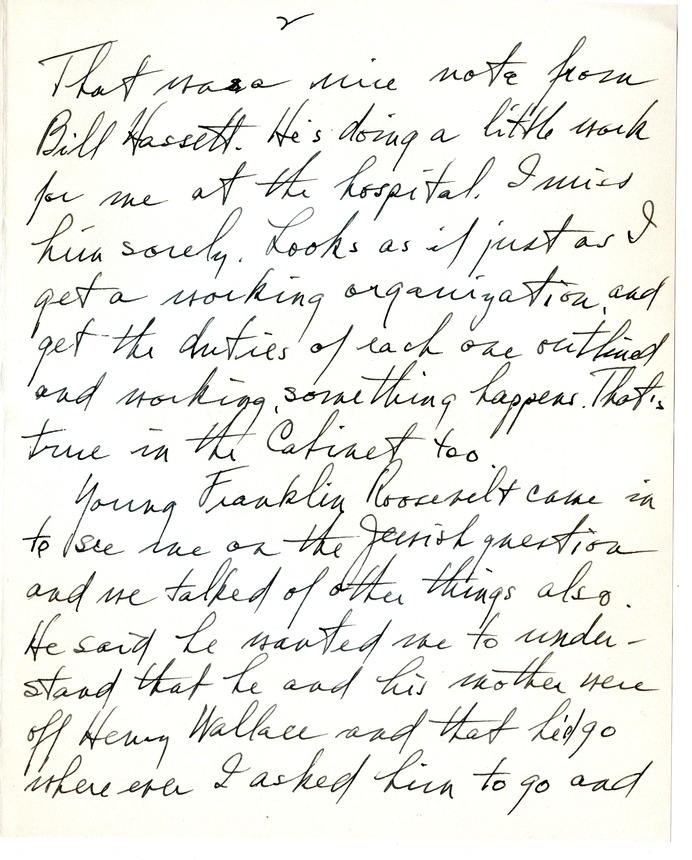 Letter from Harry S. Truman to Bess W. Truman