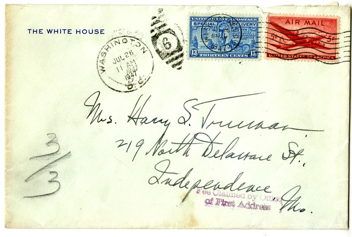 Letter from Harry S. Truman to Bess W. Truman