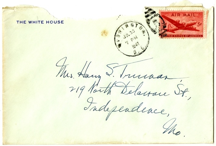 Letter from Harry S. Truman to Bess W. Truman