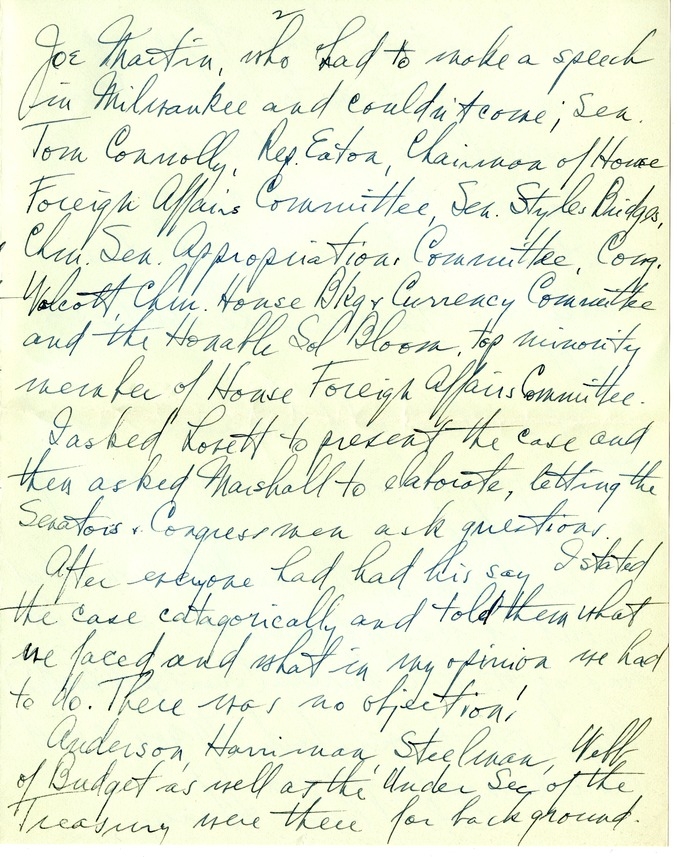 Letter from Harry S. Truman to Bess W. Truman