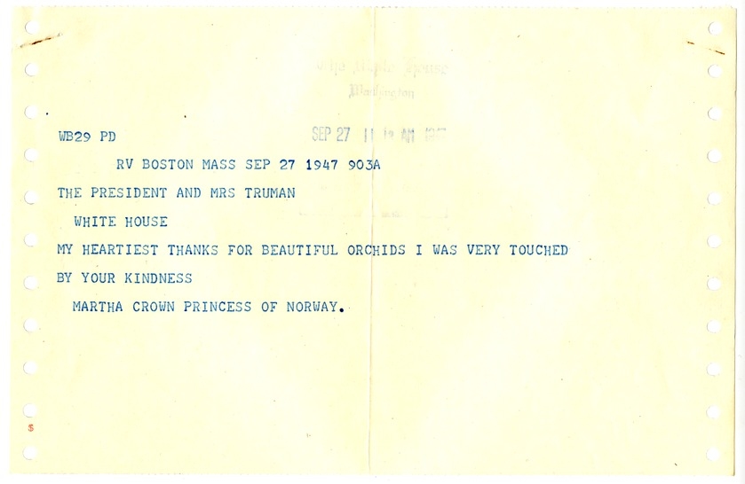 Letter from Harry S. Truman to Bess W. Truman