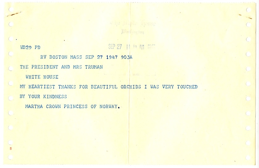 Letter from Harry S. Truman to Bess W. Truman