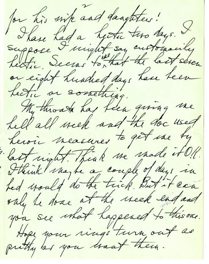 Letter from Harry S. Truman to Bess W. Truman