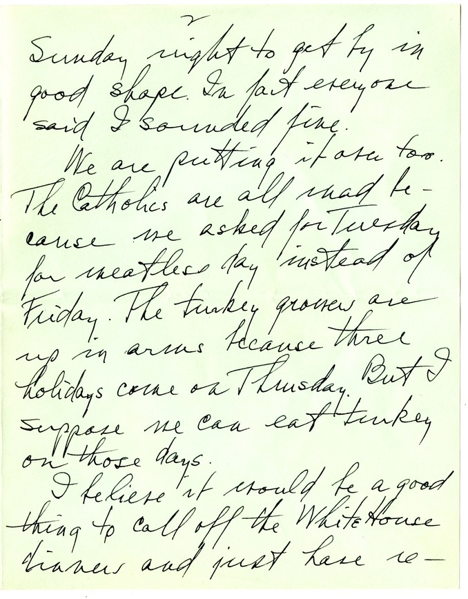 Letter from Harry S. Truman to Bess W. Truman