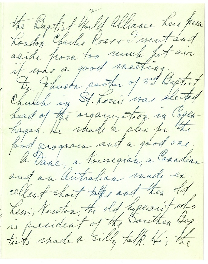 Letter from Harry S. Truman to Bess W. Truman