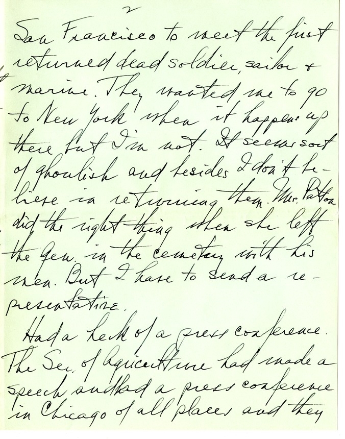 Letter from Harry S. Truman to Bess W. Truman