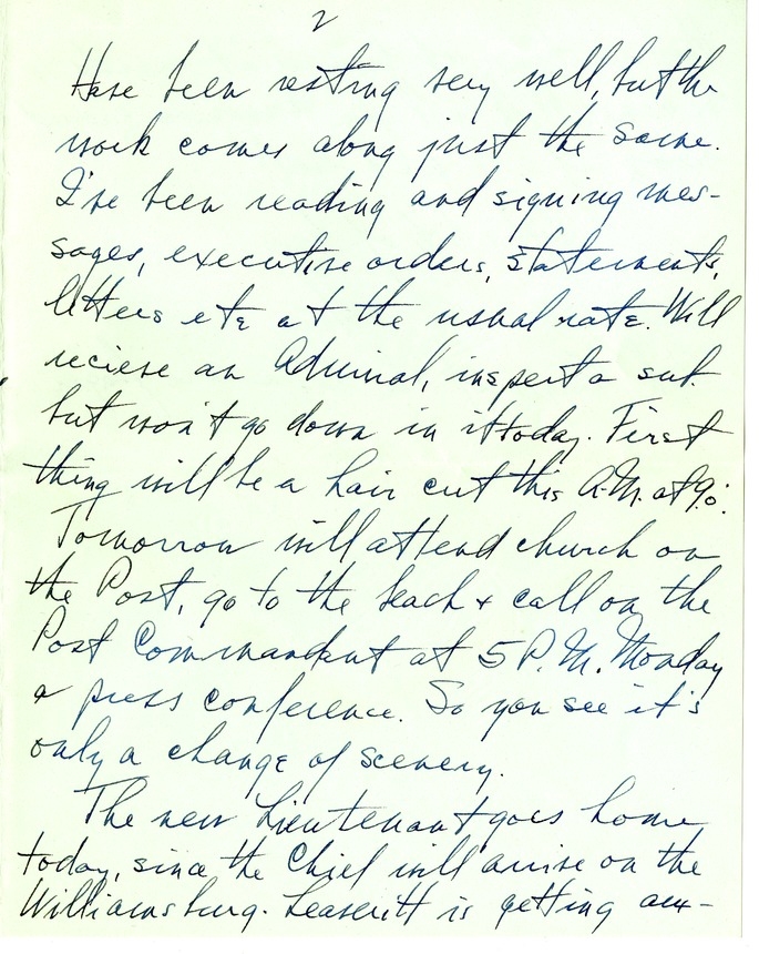 Letter from Harry S. Truman to Bess W. Truman