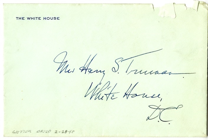 Letter from Harry S. Truman to Bess W. Truman
