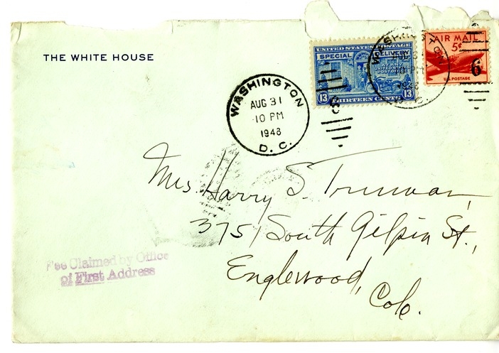 Letter from Harry S. Truman to Bess W. Truman