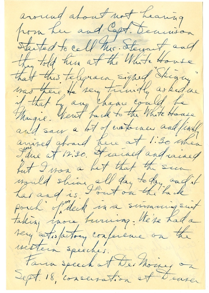 Letter from Harry S. Truman to Bess W. Truman