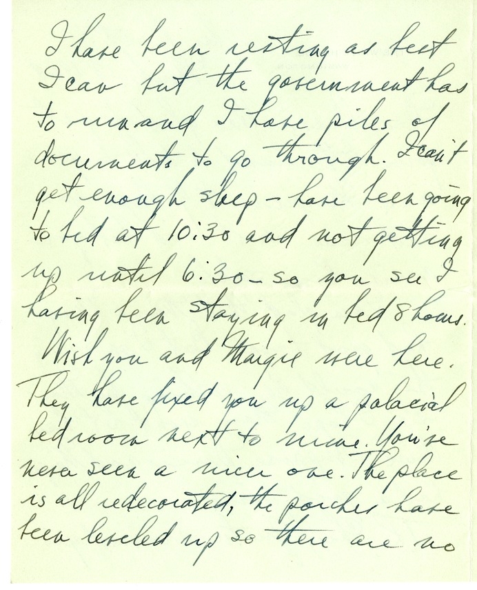 Letter from Harry S. Truman to Bess W. Truman