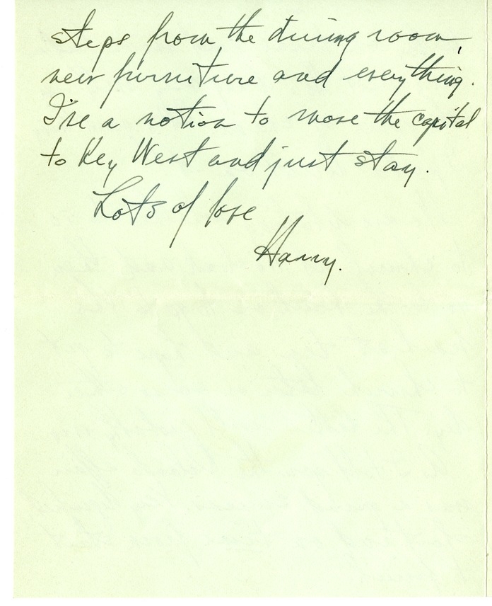 Letter from Harry S. Truman to Bess W. Truman