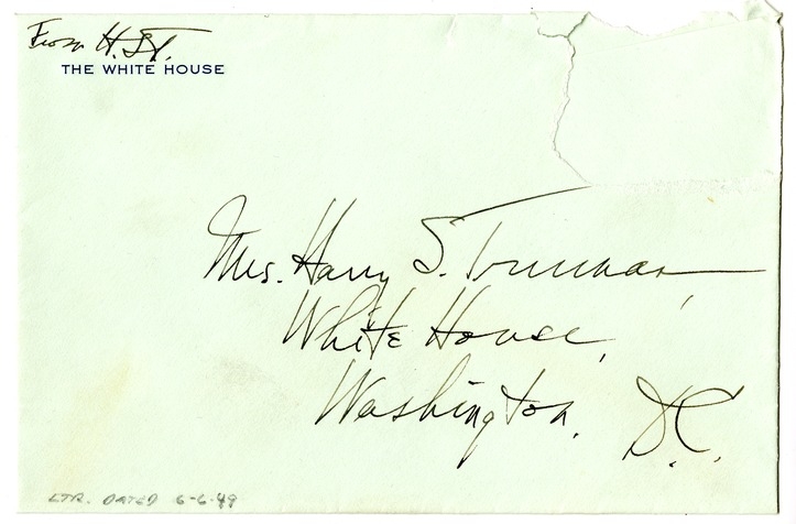 Letter from Harry S. Truman to Bess W. Truman