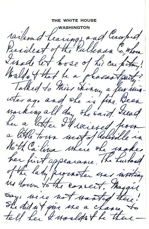 Letter from Harry S. Truman to Bess W. Truman