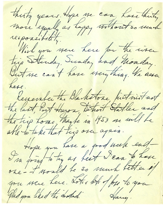 Letter from Harry S. Truman to Bess W. Truman