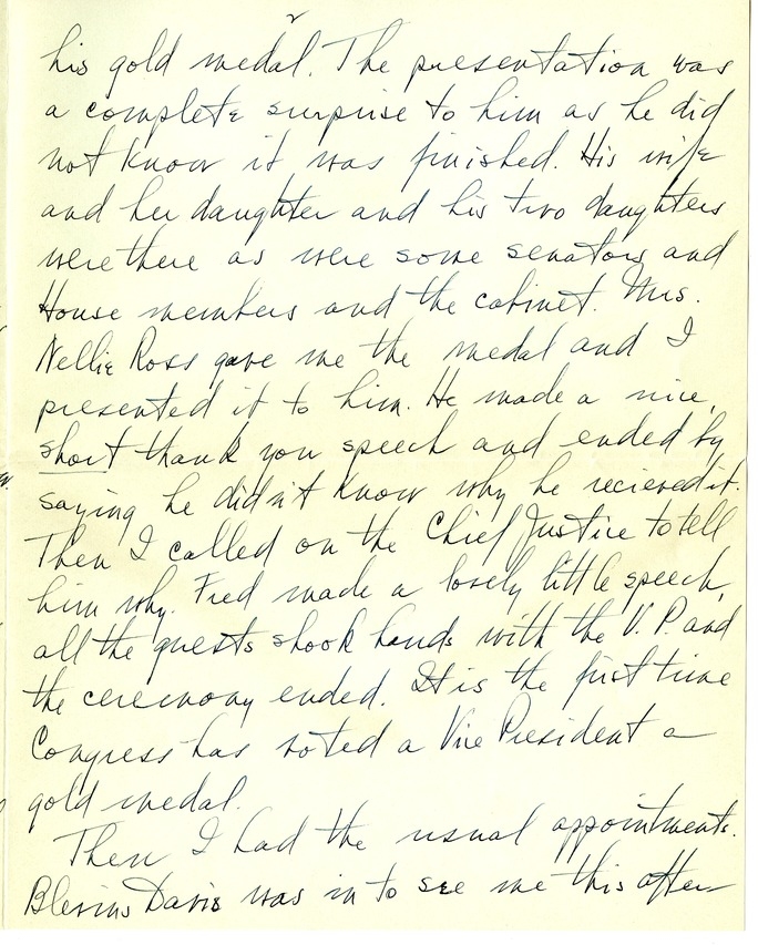 Letter from Harry S. Truman to Bess W. Truman
