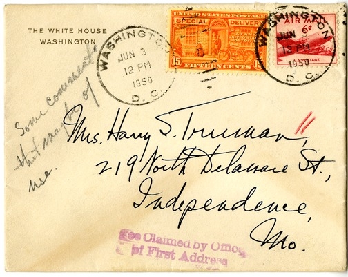 Letter from Harry S. Truman to Bess W. Truman