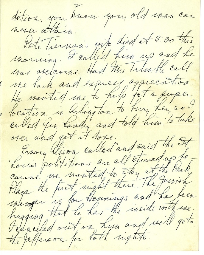 Letter from Harry S. Truman to Bess W. Truman [Gift of Elliott Galleries, Flora K. Bloom, President.]