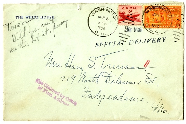 Letter from Harry S. Truman to Bess W. Truman
