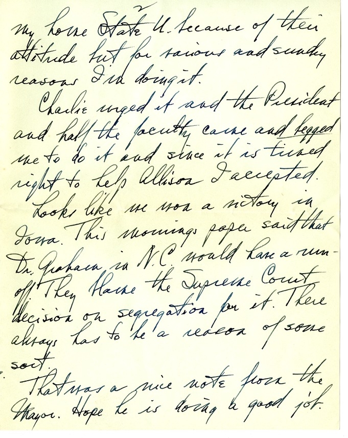 Letter from Harry S. Truman to Bess W. Truman