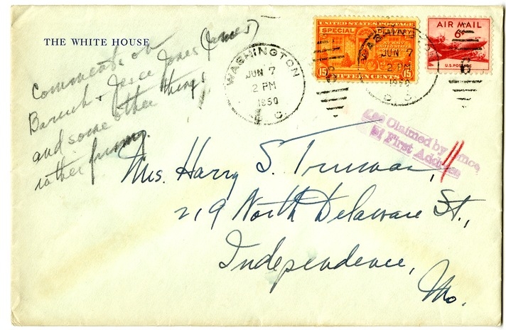 Letter from Harry S. Truman to Bess W. Truman