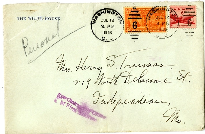 Letter from Harry S. Truman to Bess W. Truman [Gift of Elliott Galleries, Flora K. Bloom, President.]