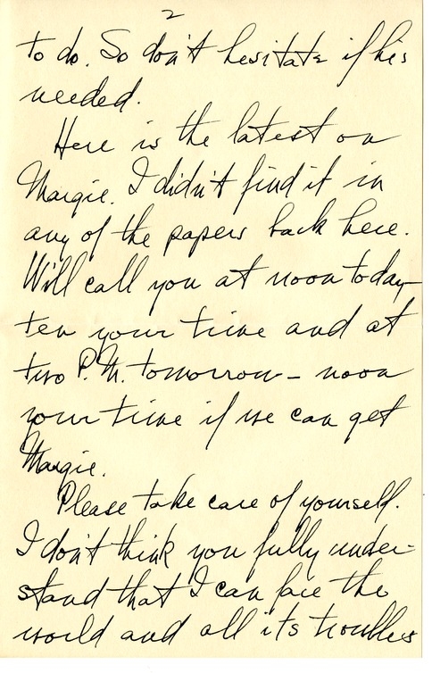 Letter from Harry S. Truman to Bess W. Truman