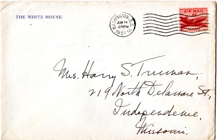 Letter from Harry S. Truman to Bess W. Truman [Gift of Elliott Galleries, Flora K. Bloom, President.]