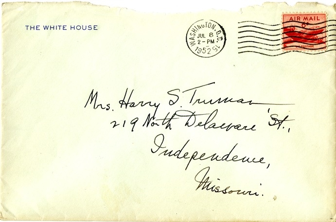 Letter from Harry S. Truman to Bess W. Truman [Gift of Elliott Galleries, Flora K. Bloom, President.]