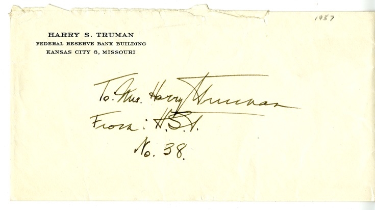 Letter from Harry S. Truman to Bess W. Truman