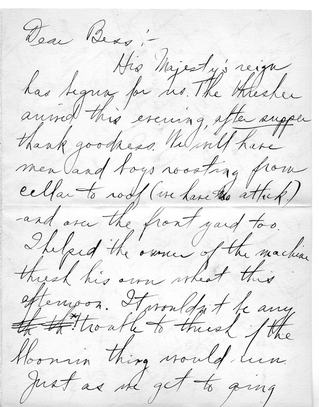 Letter from Harry S. Truman to Bess Wallace