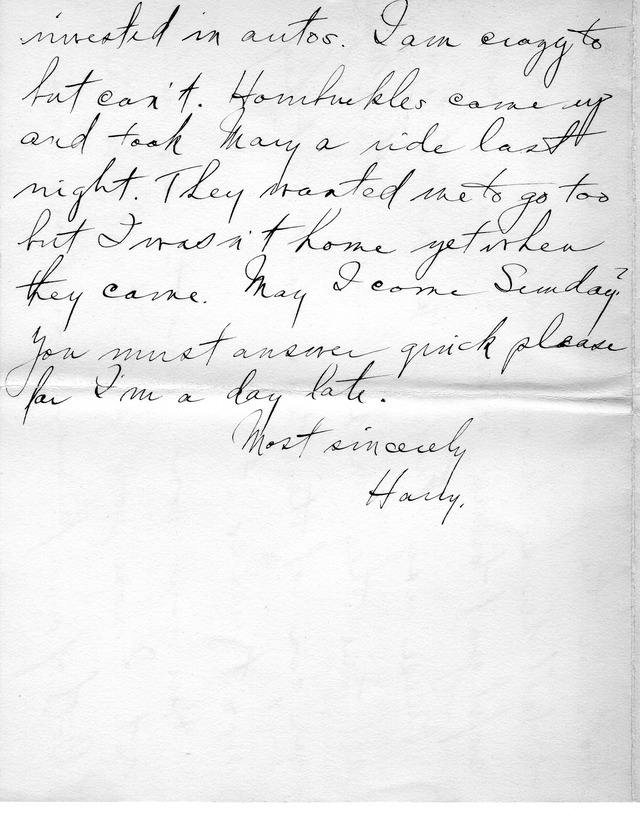 Letter from Harry S. Truman to Bess Wallace
