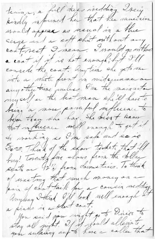 Letter from Harry S. Truman to Bess Wallace