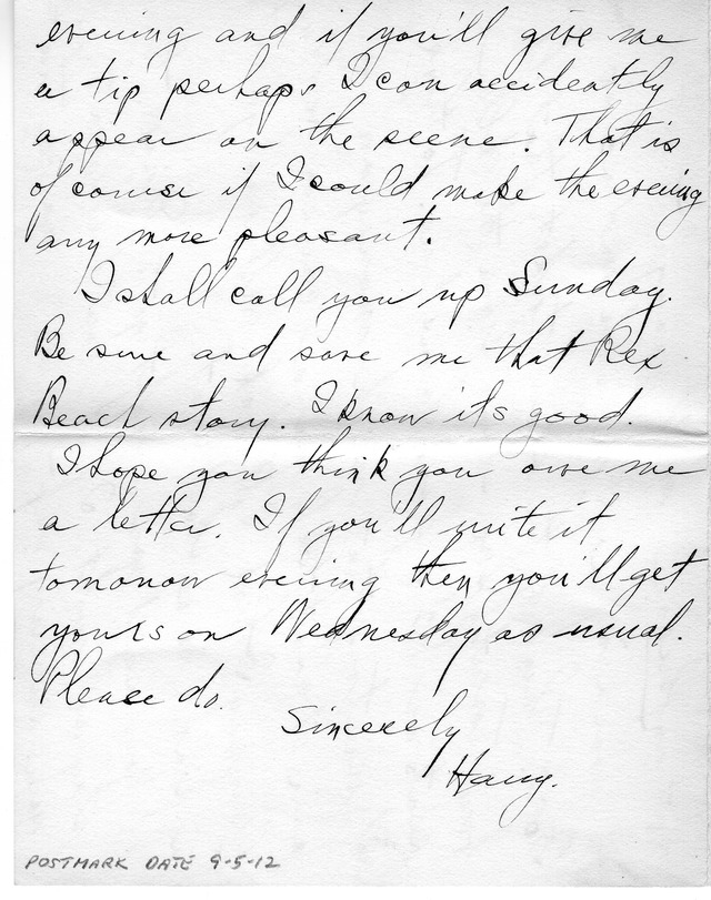 Letter from Harry S. Truman to Bess Wallace