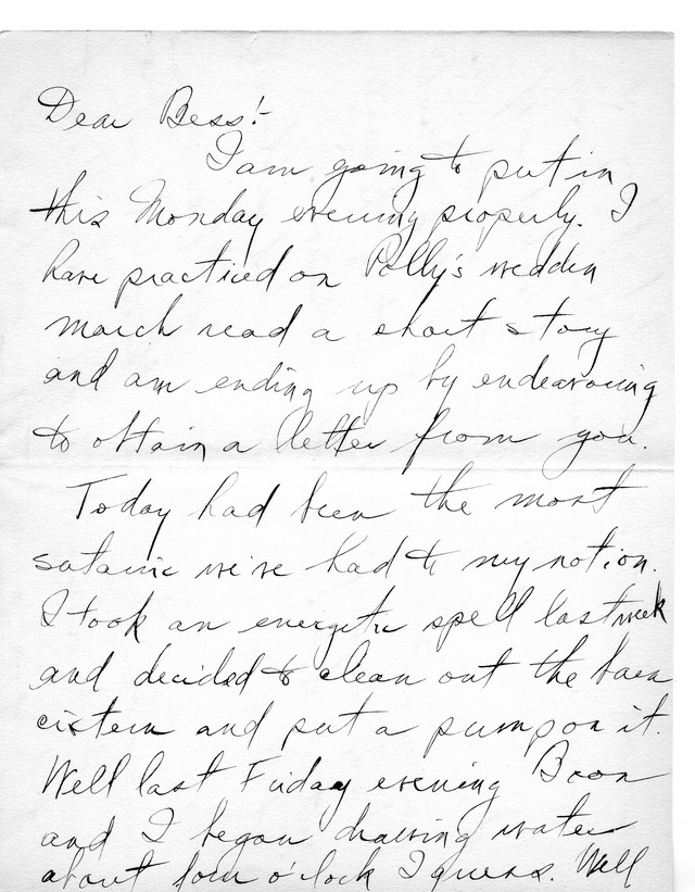 Letter from Harry S. Truman to Bess Wallace