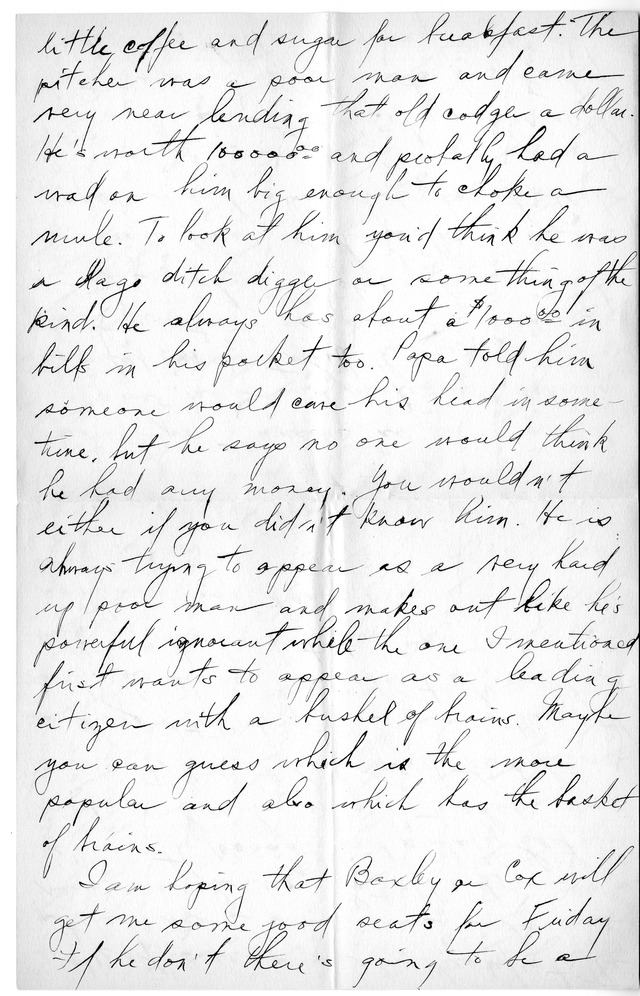 Letter from Harry S. Truman to Bess Wallace