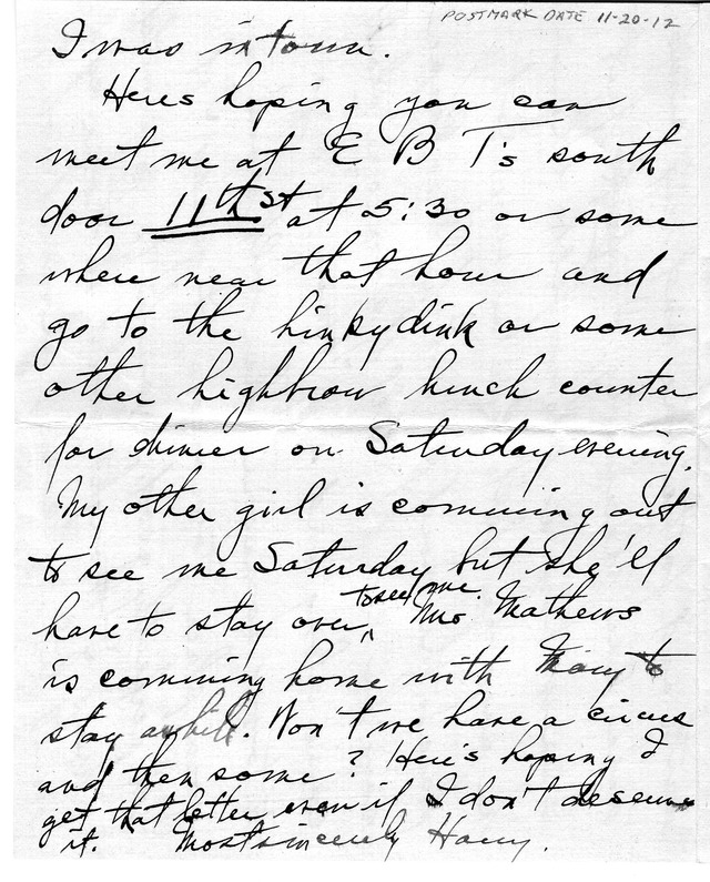 Letter from Harry S. Truman to Bess Wallace