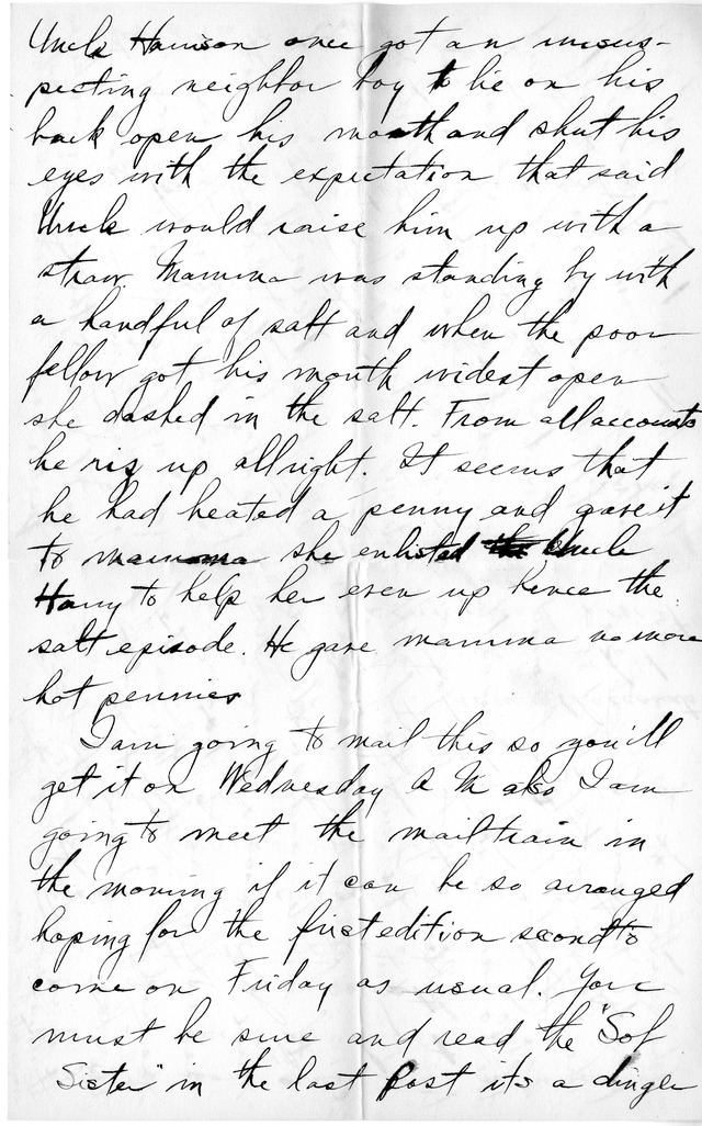 Letter from Harry S. Truman to Bess Wallace