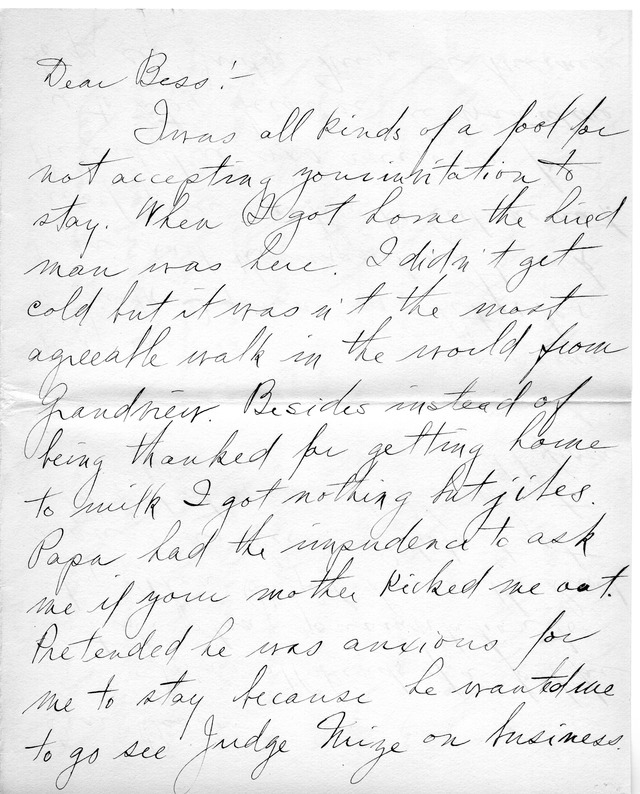 Letter from Harry S. Truman to Bess Wallace