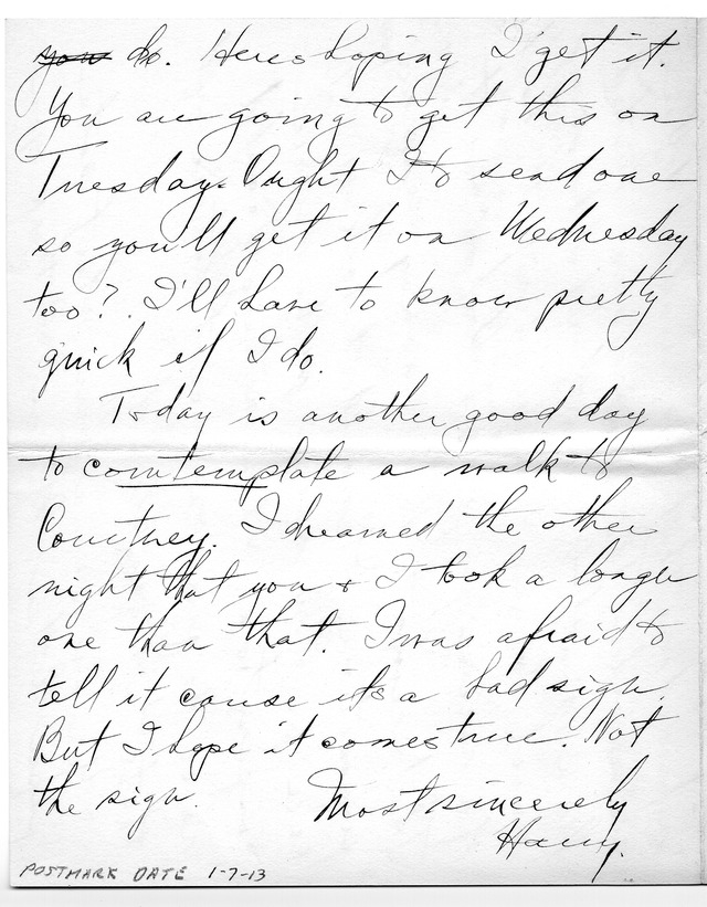 Letter from Harry S. Truman to Bess Wallace
