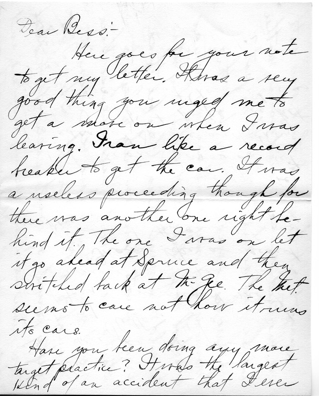 Letter from Harry S. Truman to Bess Wallace