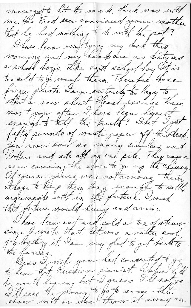 Letter from Harry S. Truman to Bess Wallace