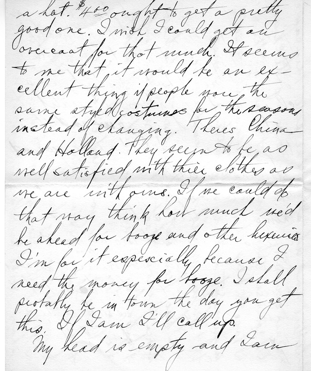 Letter from Harry S. Truman to Bess Wallace