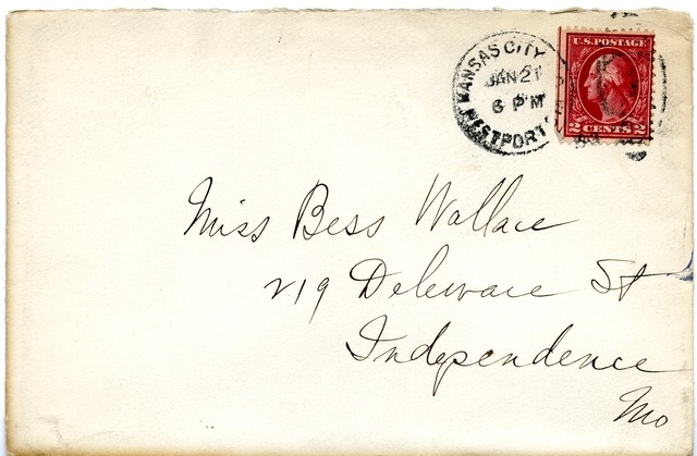Letter from Harry S. Truman to Bess Wallace