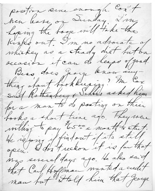Letter from Harry S. Truman to Bess Wallace