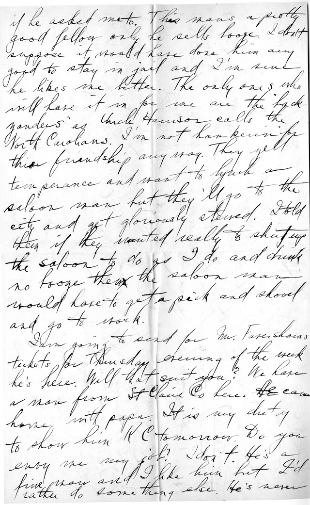 Letter from Harry S. Truman to Bess Wallace