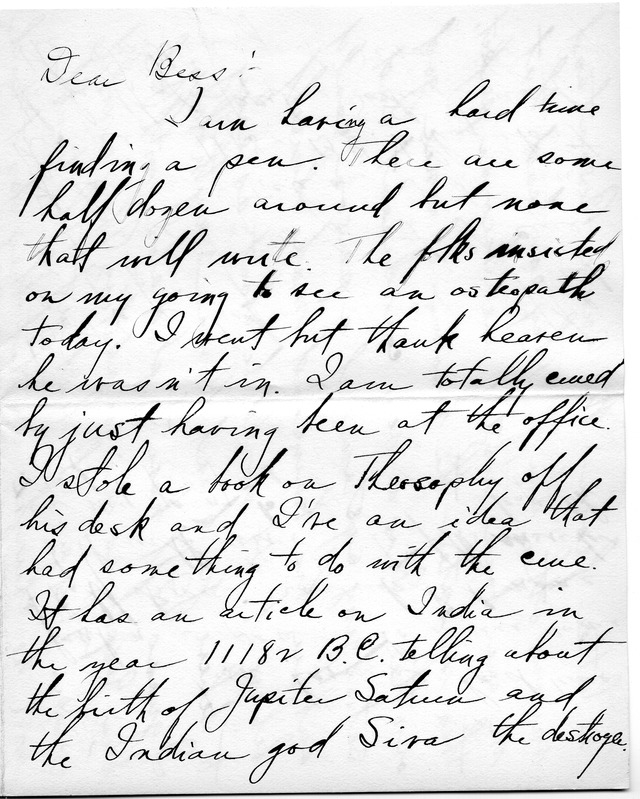 Letter from Harry S. Truman to Bess Wallace