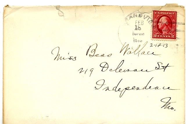 Letter from Harry S. Truman to Bess Wallace