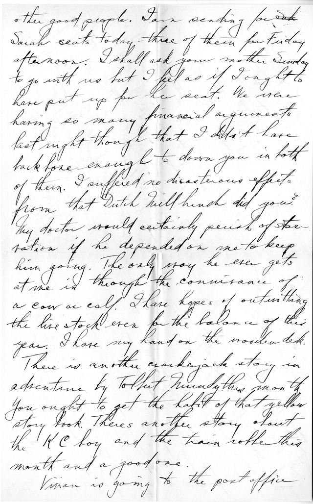 Letter from Harry S. Truman to Bess Wallace
